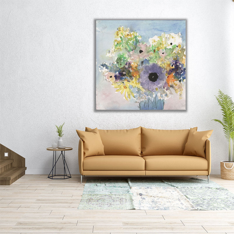 «Tout floral II», reproduction d'art sur toile, H 12 po x l 12 po