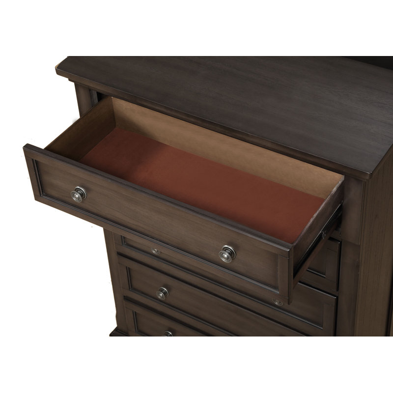 Kynsleigh 7 Drawer 65.38'' W Solid Wood Dresser, Gray