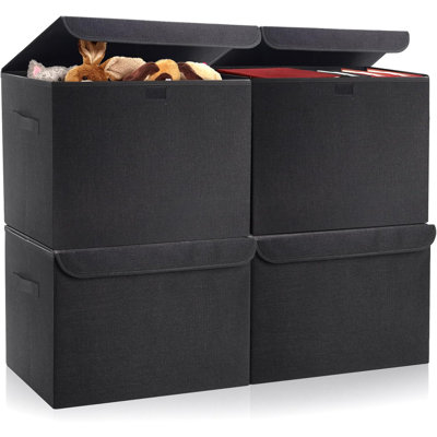 22 Quart Linen Fabric Foldable Storage Bin Cube Organizer Basket