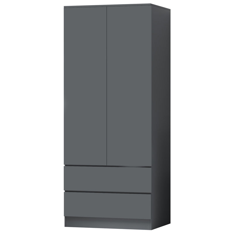 Warren 2 Door 2 Drawer Combi Wardrobe - Modern No-Handle Design, Soft-Close Hinges, Scratch-Resistant Finish