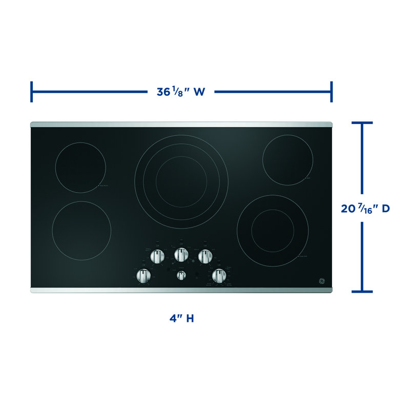 36.13" Electric Cooktop with 5 Elements, Stainless Steel