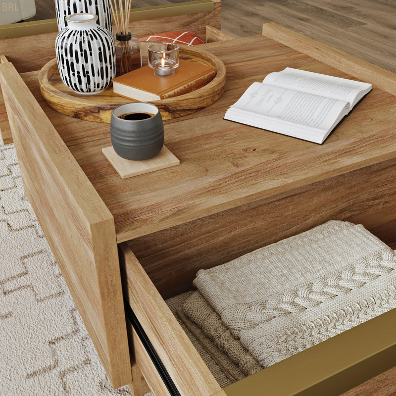 Coffee Table, Brown Finish, Brown