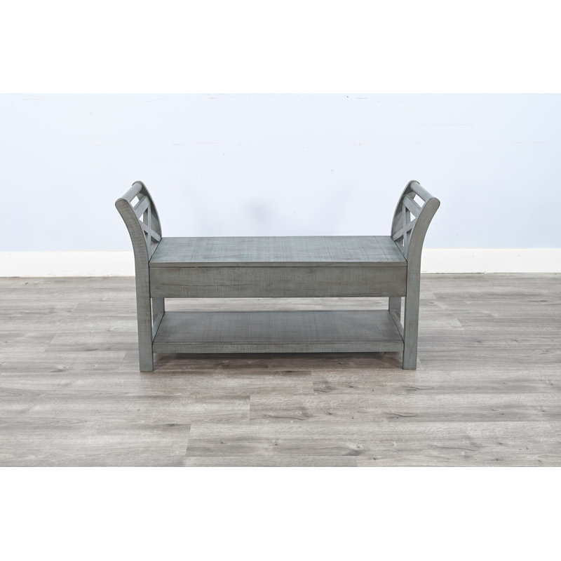 Sorush Solid Wood Storage Bench, Little Boy Blue