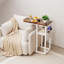 Table de bout en C avec poche latérale pour canapé, canapé et chambre à coucher - brun rustique / blanc-114509704-114509707
