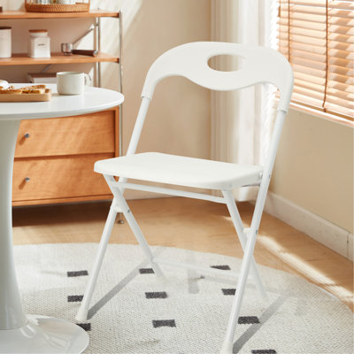 Ensemble de 4 chaises pliantes en acier inoxydable blanc - capacité de 800 lb robuste, empilable et imperméable