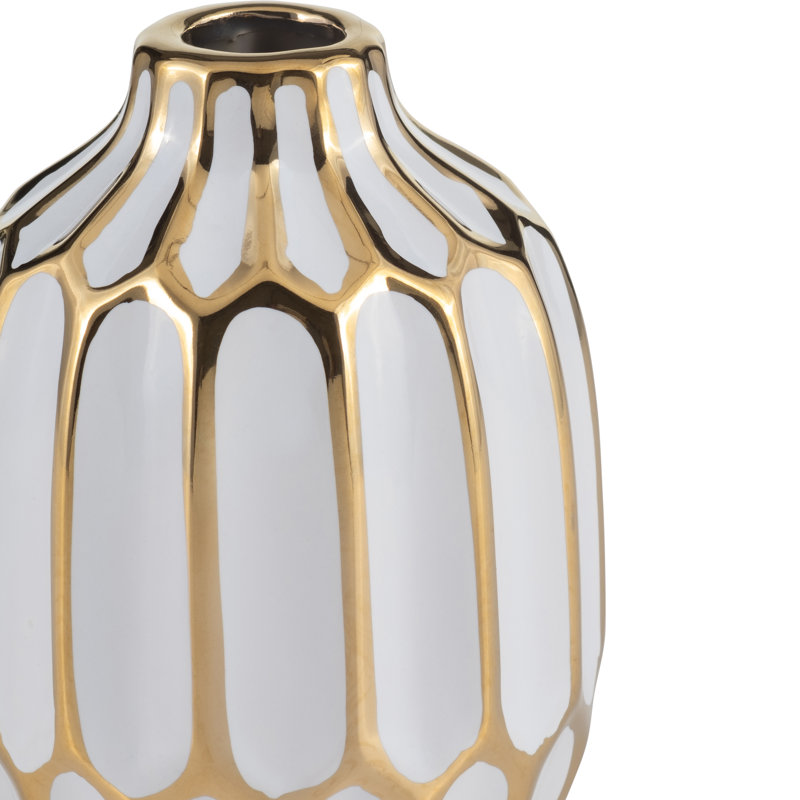 Vase en céramique Addington, Bicolore turquoise / bleu sarcelle, H 5 po x l 4 po x P 4 po