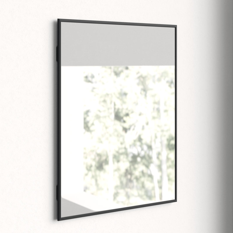 Sabine Metal Rectangle Wall Mirror, 32" x 24", Black