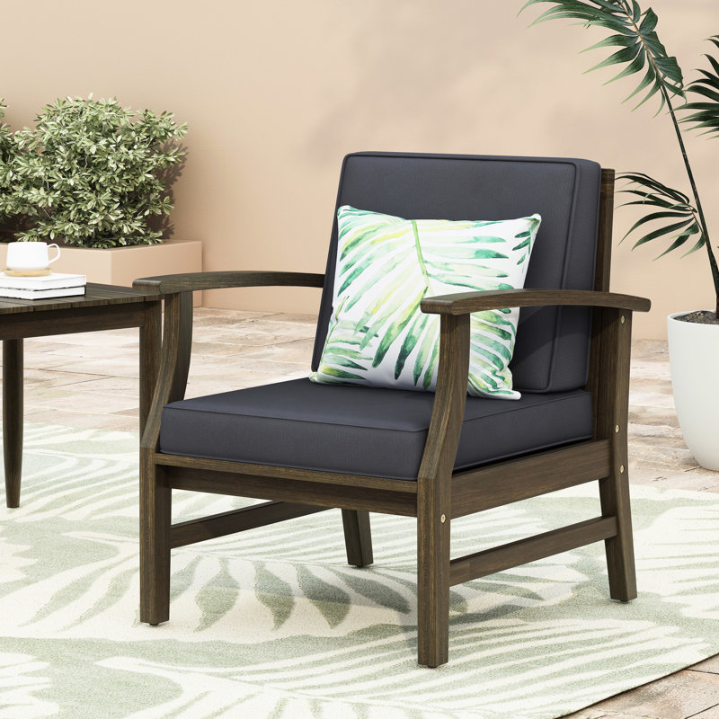 Fauteuil club gris foncé - bois avec une chaise au design sophistiqué et tendance, Noir, Gris foncé