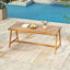 Table de salle à manger d'extérieur moderne, table de patio en bois d'acacia avec finition en teck - jardin résistant aux intempéries, ensemble de salle à manger près de la piscine pour 4 à 6 personnes