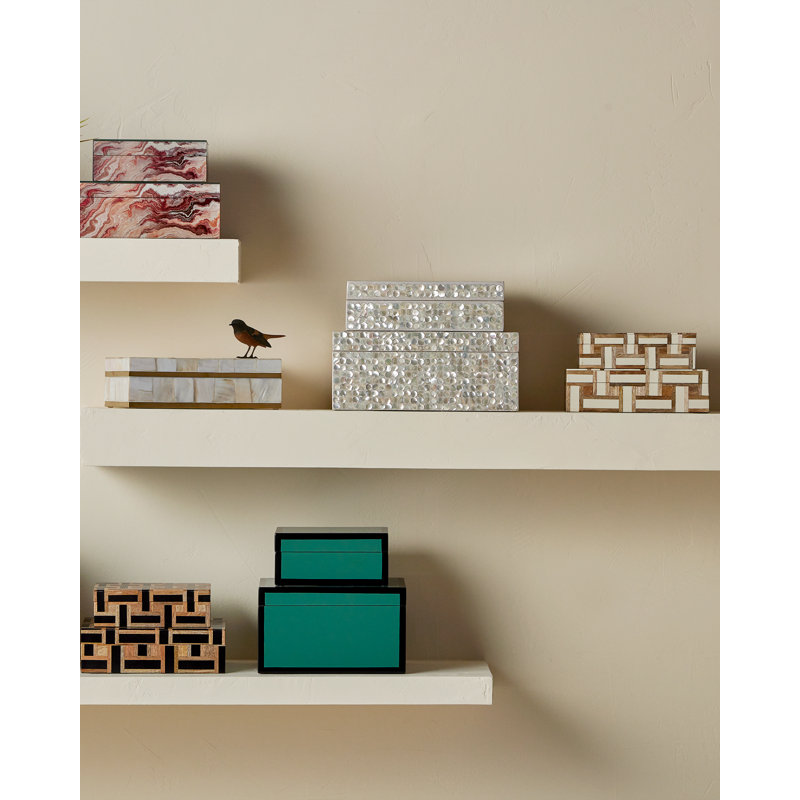 Aarna Cream Box Set Of 2, Cream 