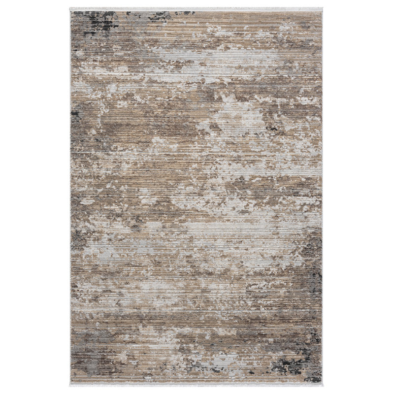 Tapis à motif abstrait crème Gints Collection, Rectangle 7 pi 10 po x 10 pi 10 po
