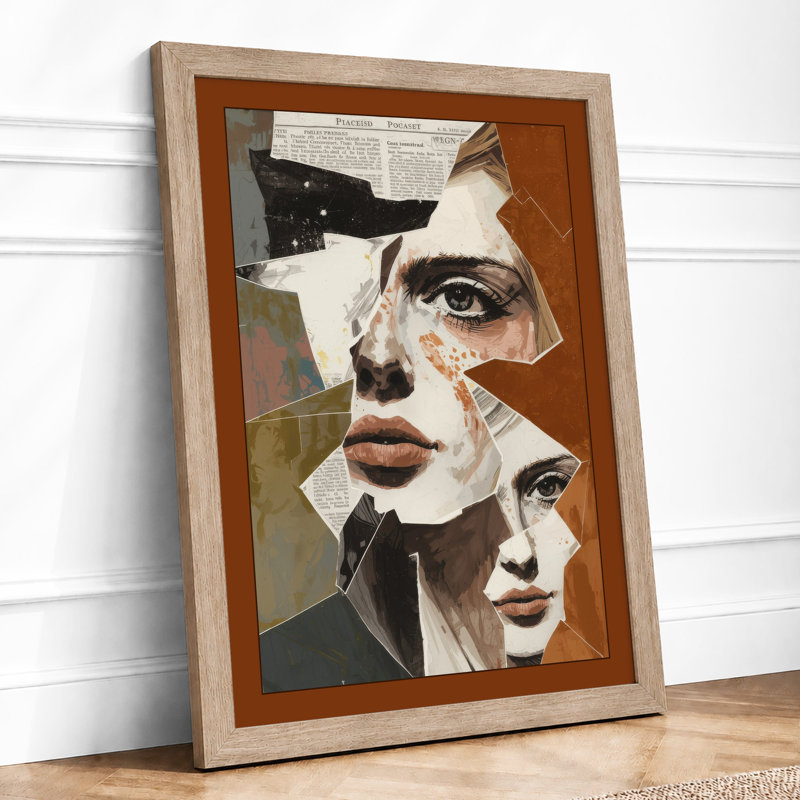 Fragmented Identity Eclectic - Framed Print, A2 - 59.4 x 42.0 cm, Oak