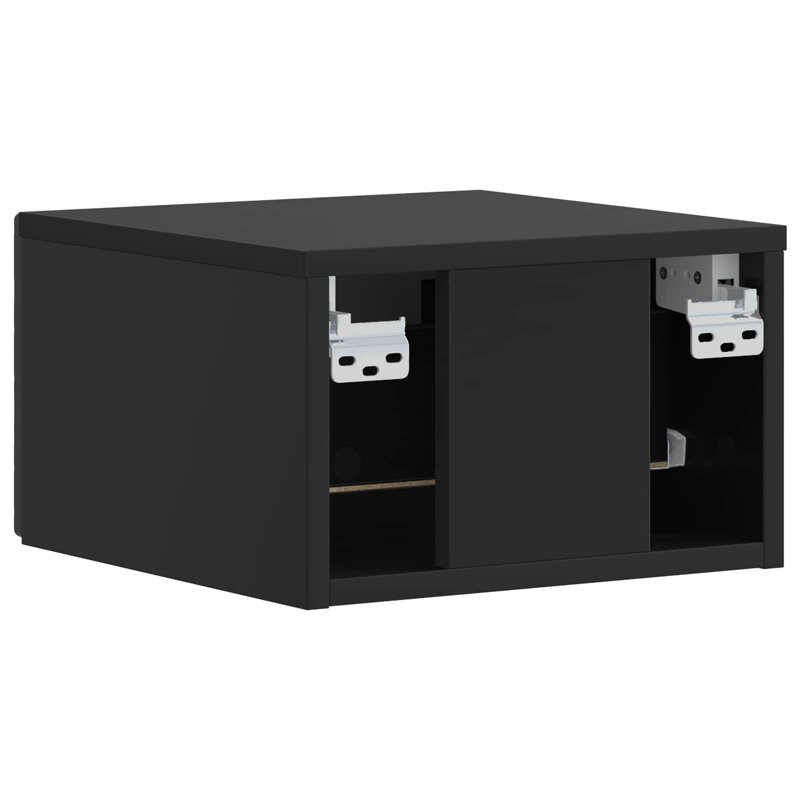 34.5cm W Composite Bedside Table, Black
