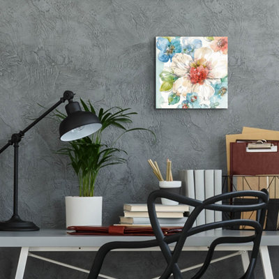 «Summer Bloom III» par Lisa Audit, art mural en verre acrylique, 24 po x 24 po