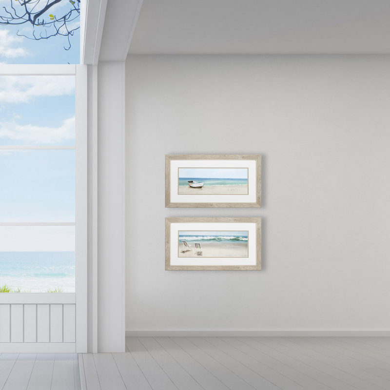 « Tides View »-ensemble de 2 reproductions d’art encadrées