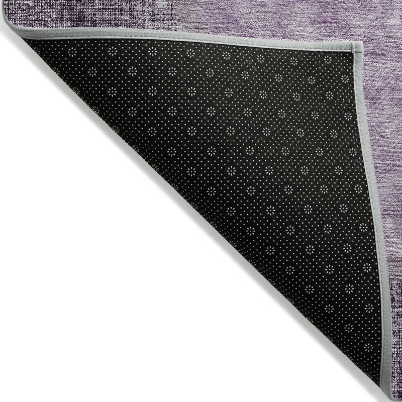 Tapis d'intérieur lavable géométrique 9 pi x 12 pi aubergine mauve et lavande