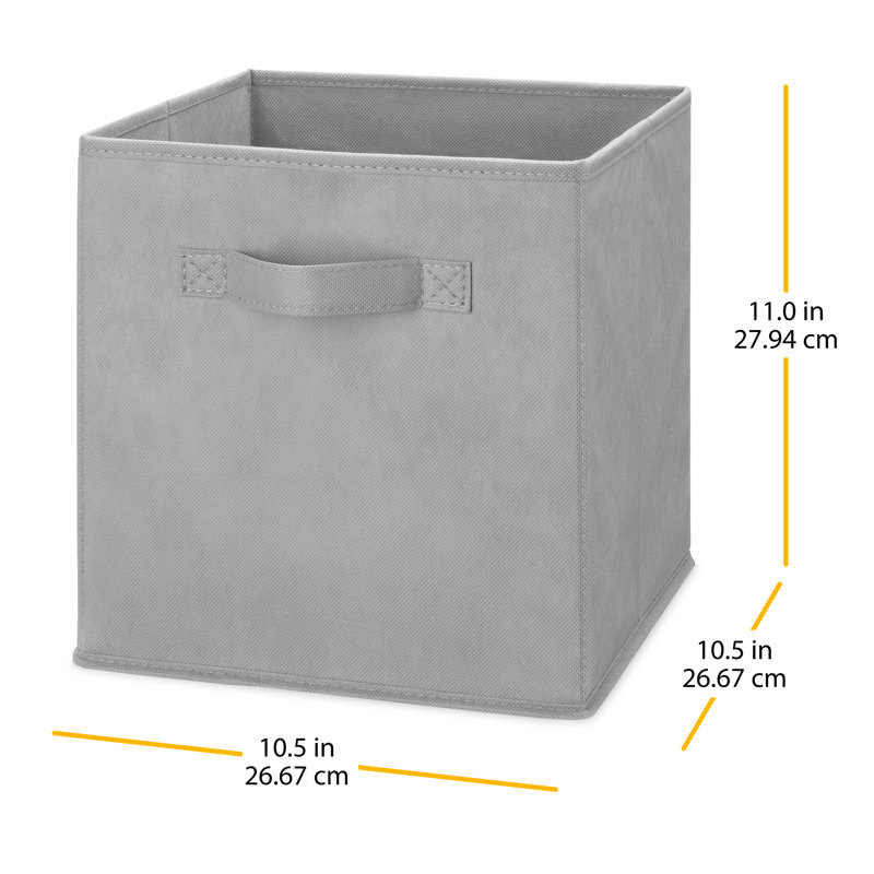Light Gray Polycotton Collapsible Storage Cube with Handle