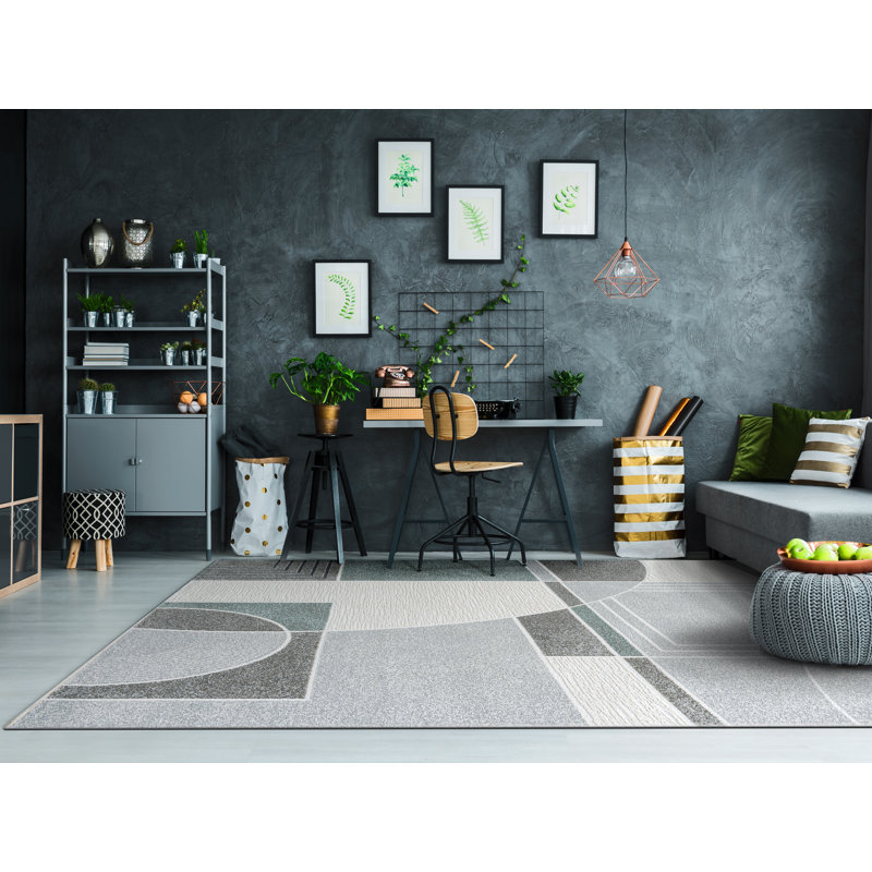 Aurohom Geometric Indoor Rug, Rectangle 3'11" x 5'7"