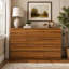 Commode double à 12 tiroirs en noyer au design moderne, grand meuble de rangement pour chambre à coucher