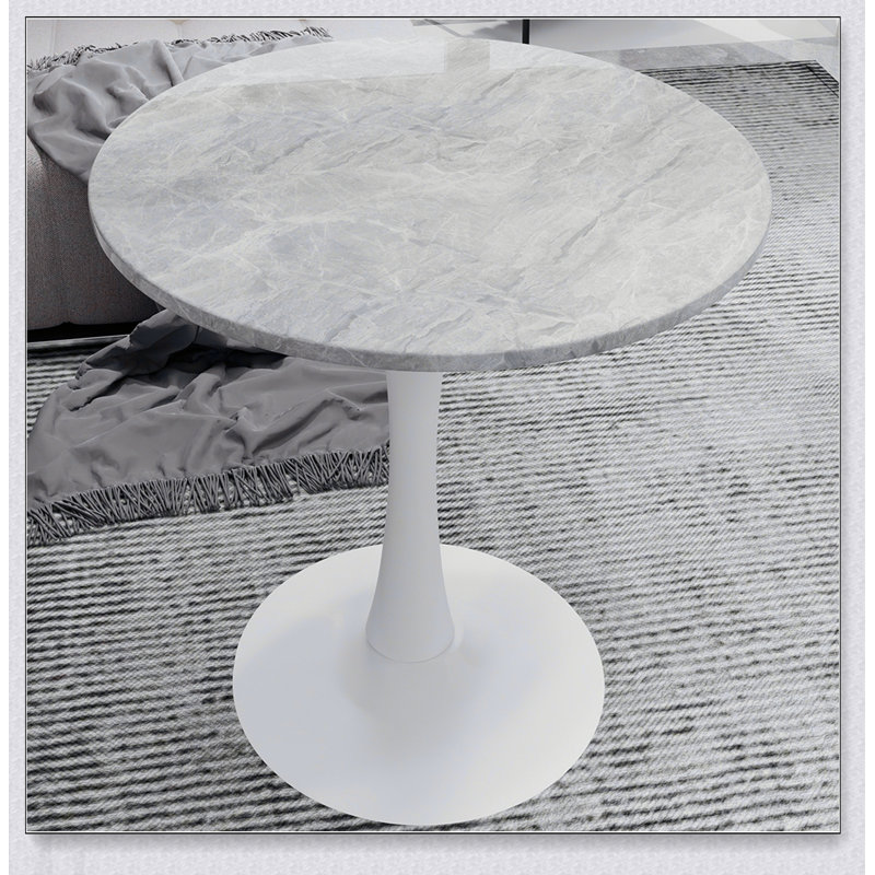 Table basse ronde de style Mid-Century moderne, compacte et élégante pour les petits espaces de vie, pouvant accueillir de 2 à 4 personnes