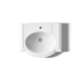 Devonshire® Ceramic 24" Pedestal Bathroom Sink with Overflow