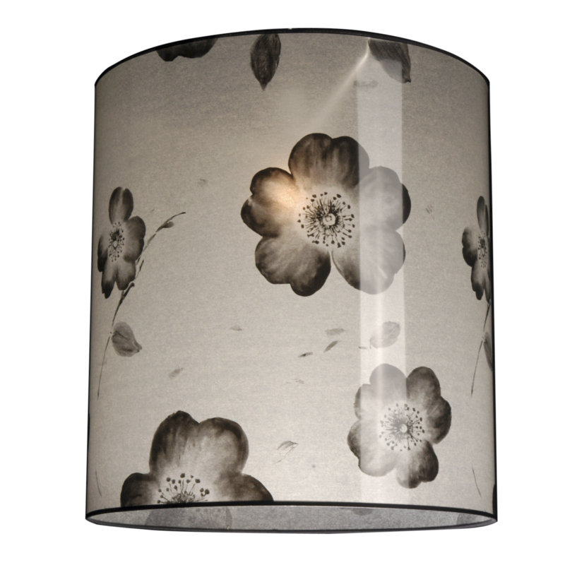 Renteria 60cm H Polyester Drum Lamp Shade, Polyester Black Anemona