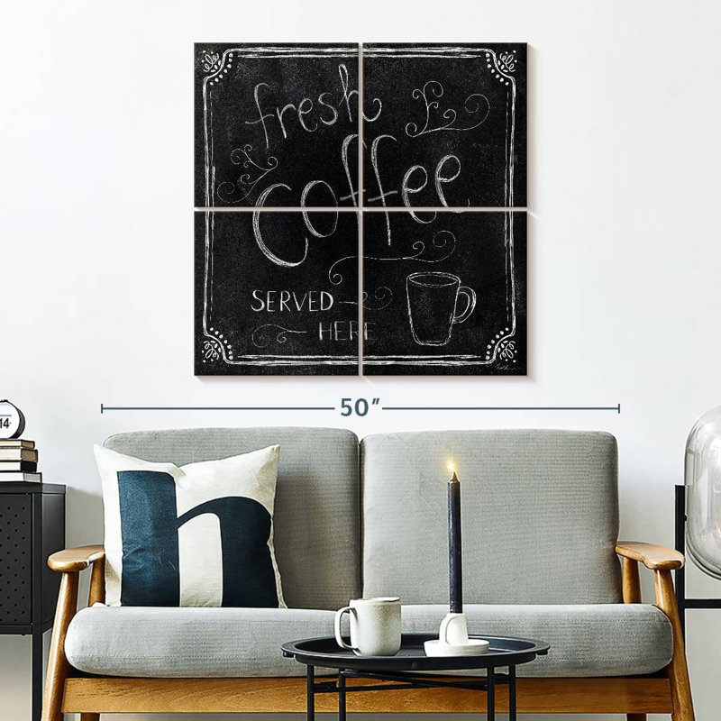 Plaque murale Kema Fresh Coffee Served Here, H 32 po x l 32 po