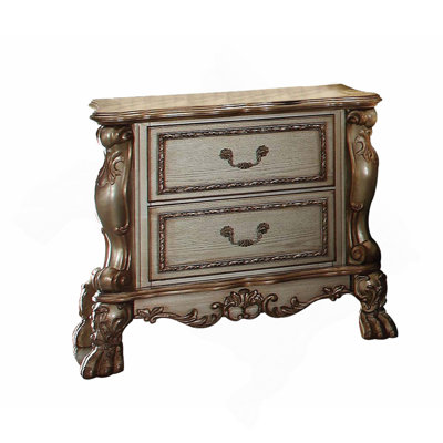 Table de chevet dorée et patinée