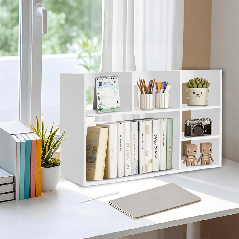 Ionie Bookshelf Office Desktop Organizer, White