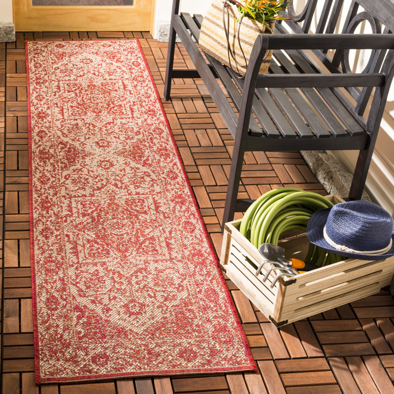 Kirkendall Geometric Hand Woven Indoor / Outdoor Area Rug, Runner 61 x 244 cm