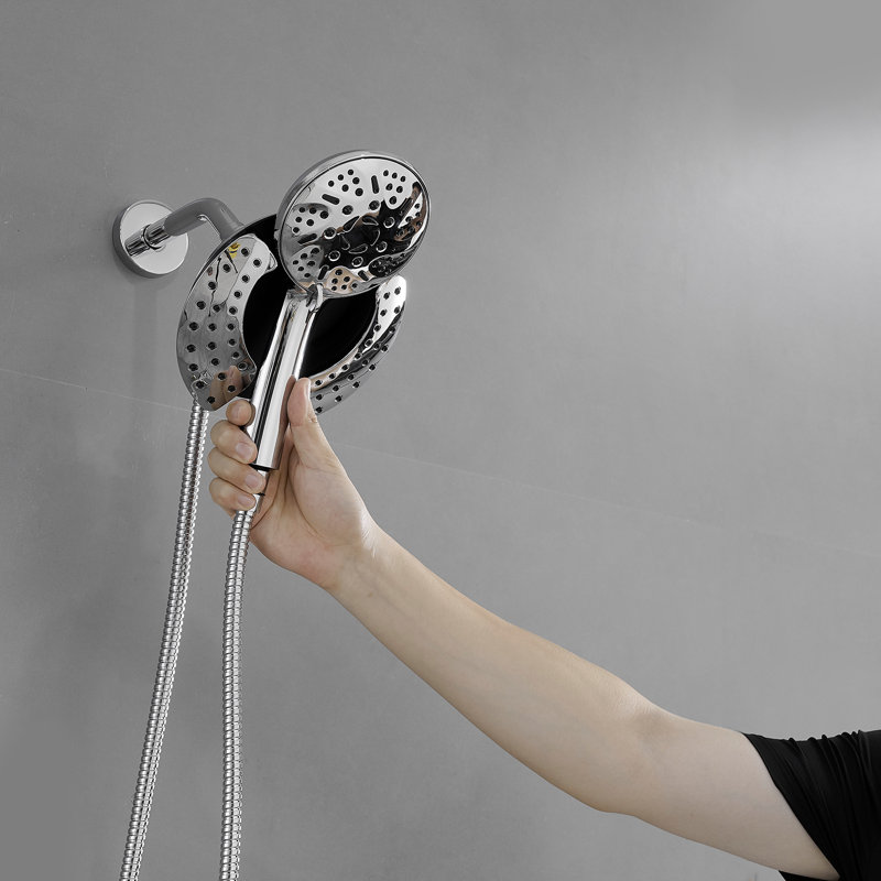 9-Spray Wall Mount Dual Shower Head And Handheld Shower Head Shower Faucet 1.8 GPM