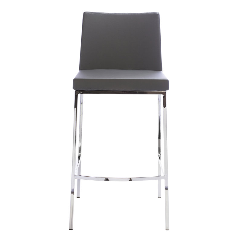 Upholstered Counter Stool with Metal Frame