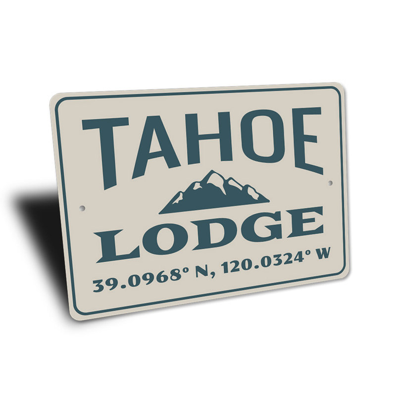 Plaque en aluminium Tahoe Lodge, H 12 po x l 18 po x P 0,06 po