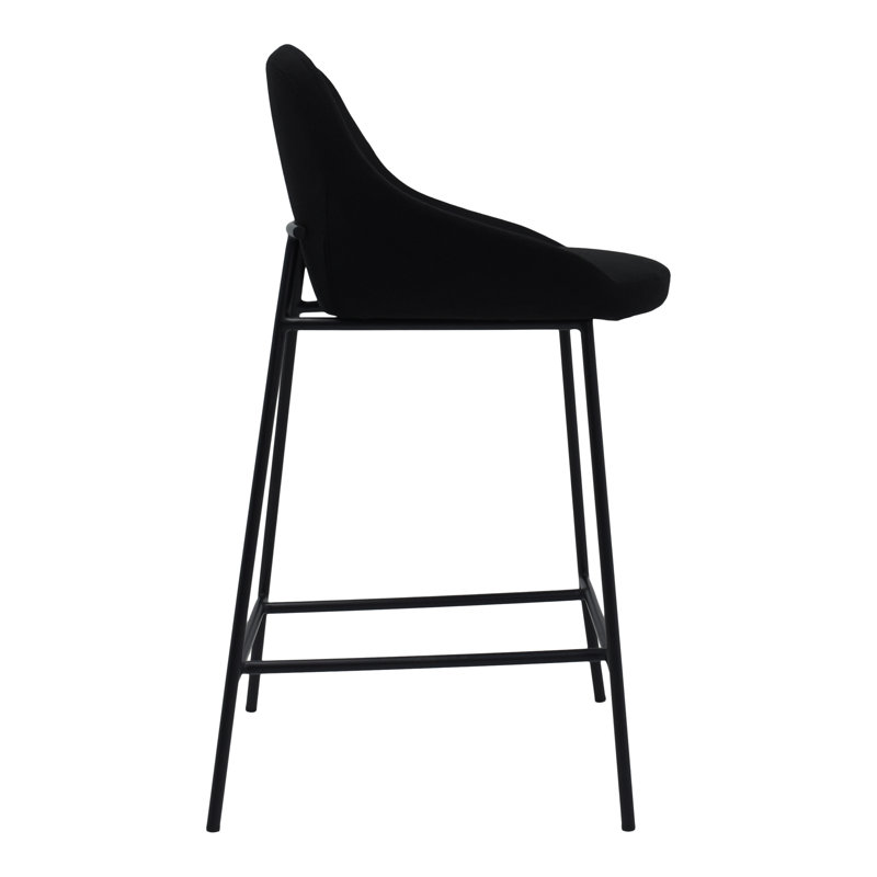 Shelby Wood Counter Stool, Black, Counter Stool (27.2" Seat Height)