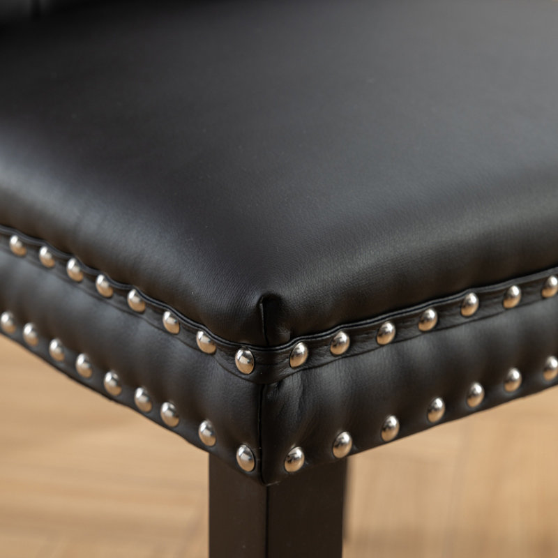 Chaise d'appoint capitonnée à dossier solide, Noir, Noir/bourgogne