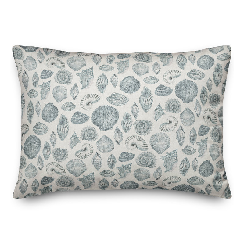 Housse de coussin rectangulaire en polyester / mélange de polyester, Bleu / blanc