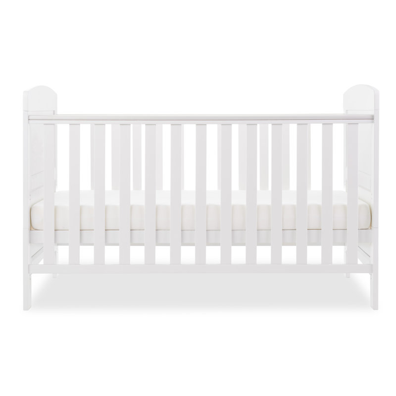 Grace Cot Bed with Foam Mattress, White