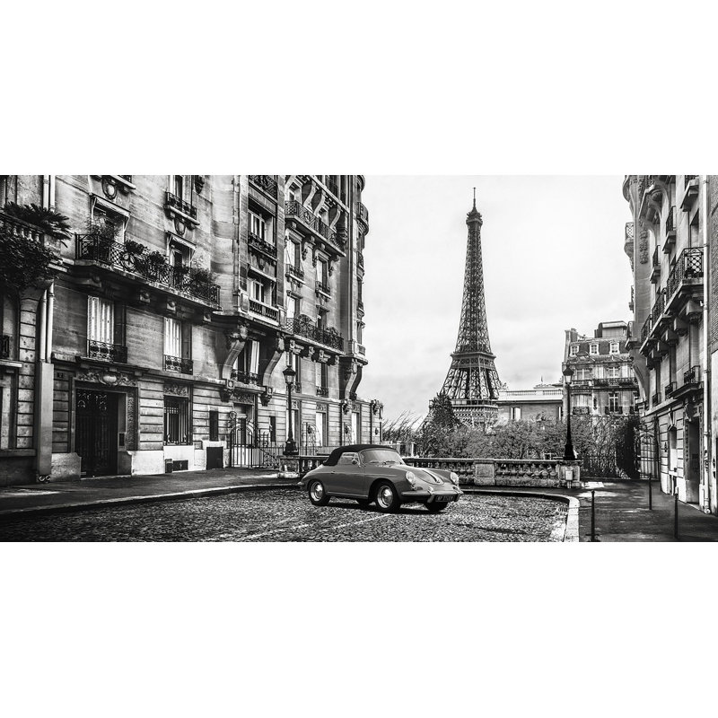 Roadster In Paris - Wrapped Canvas Print, 60cm H x 120cm W