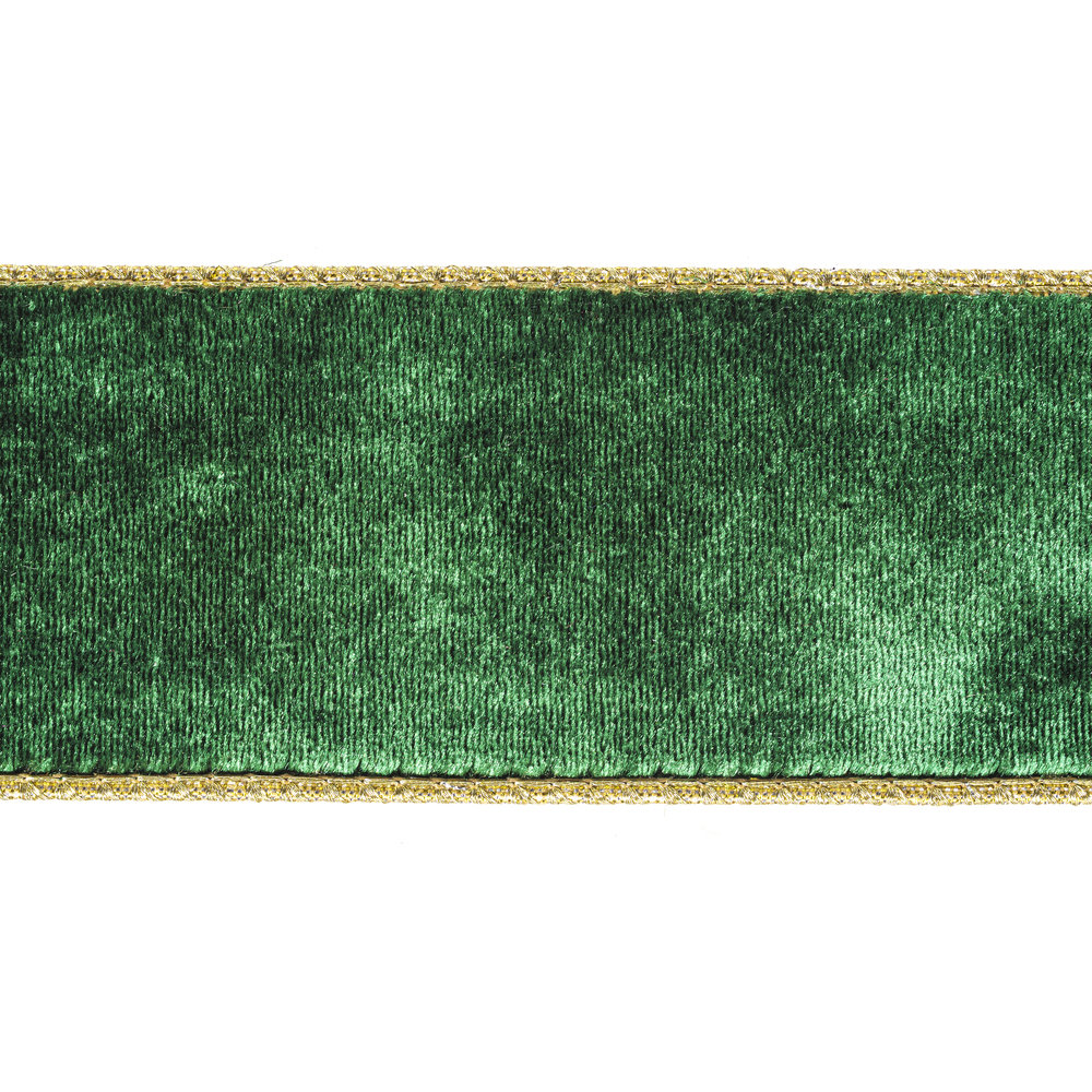 Velvet Ribbon, 0.2" H x 360" W x 2.5" D, Emerald