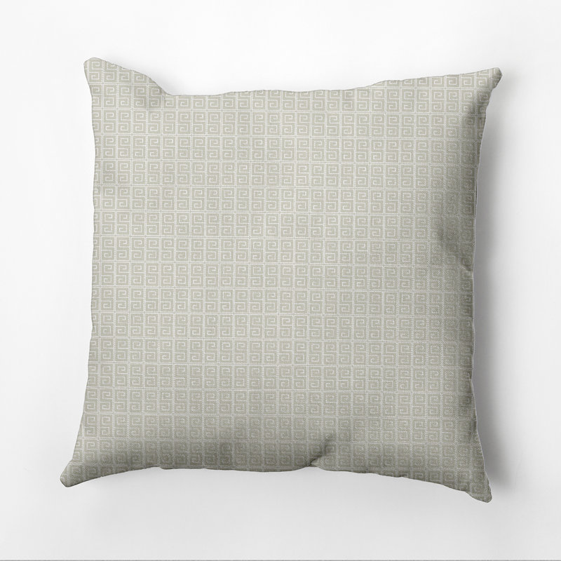 Housse et insert de coussin géométrique carré, H 26 po x l 26 po, Avoine / blanc