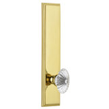 Grandeur Carré Tall Plate Passage with Burgundy Crystal Door Knob