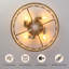 Modern 50cm Gold Reversible Caged Ceiling Fan with Light Kit and Remote Control