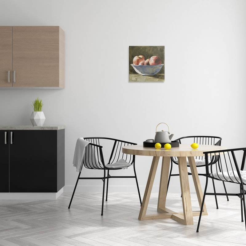 «Apples in Bowl Still Life», art mural sur toile par Emma Caroline, H 17 po x l 17 po