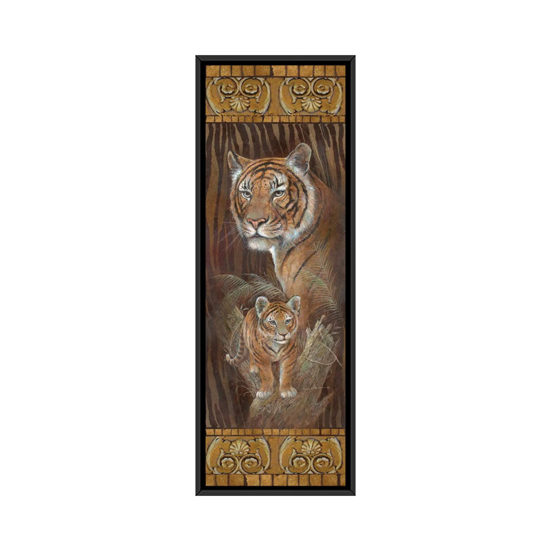 «Love and Protection» par Ruane Manning - reproduction d'art, H 36 po x l 12 po x P 1,5 po, Toile avec cadre noir