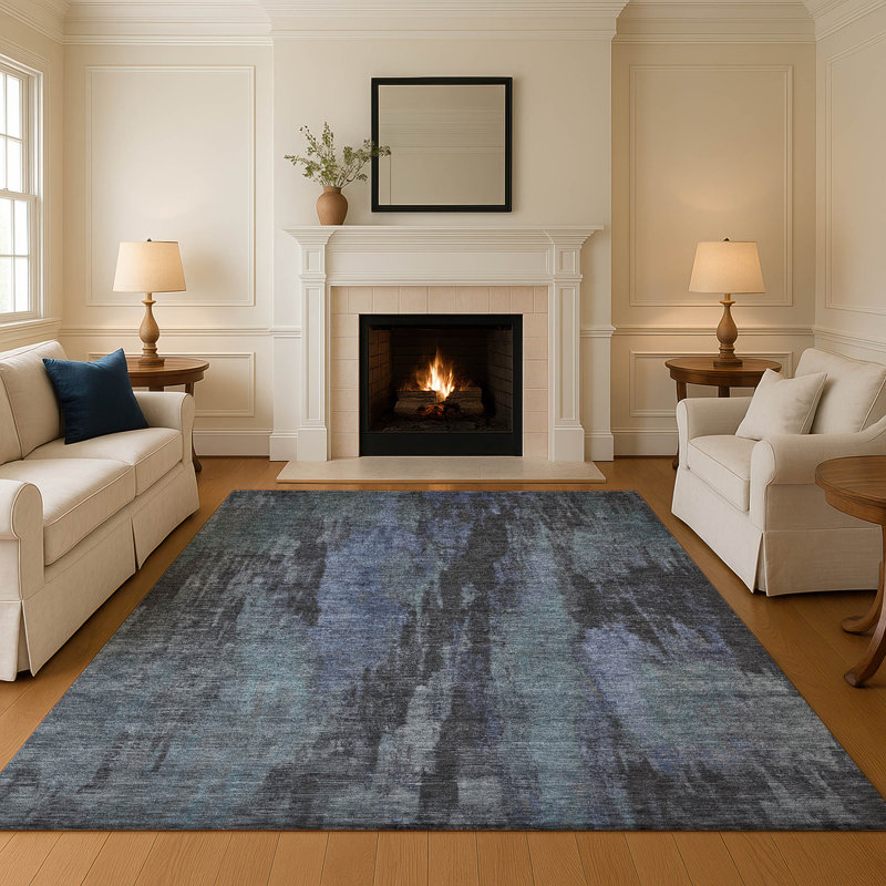 Tapis abstrait lavable à la machine Premium AMF1648, Rectangulaire 8 pi x 10 pi