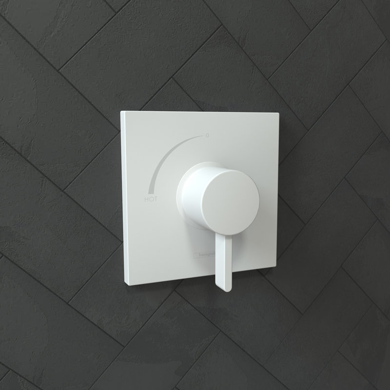 Garniture de robinet de douche / pression à une poignée de 6 pouces de large Ecostat Ecost, Blanc mat