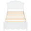 Lit plateforme simple en bois avec tête de lit, blanc