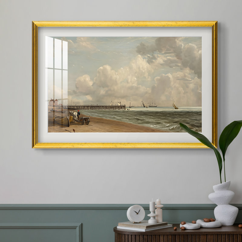 Jetée de Yarmouth, 1822 - John Constable - Estampe encadrée sur mesure, 16 po x 22 po, Impression encadrée avec passe-partout