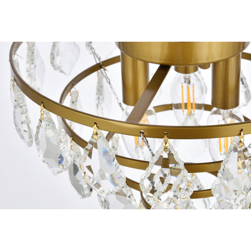 Plafonnier encastré 3 lumières Bryd, Laiton, H 11 po x l 12 po x P 12 po