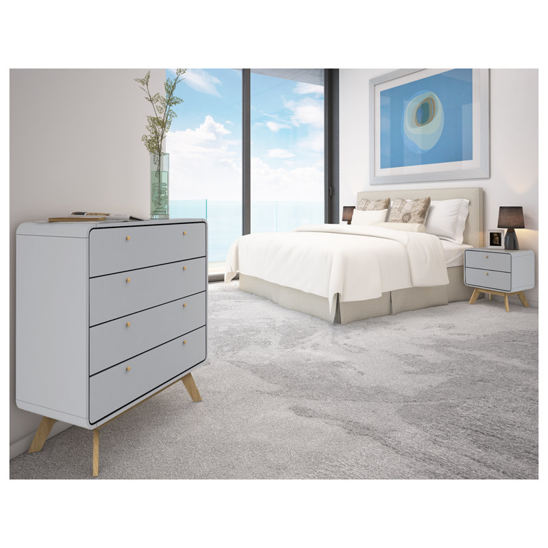Maja 51cm W Bedside Table, Grey/Oak